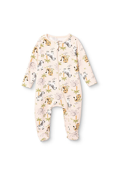 ebebek Hello Baby HelloBaby Erkek Bebek Tulum Hayvan Baskılı Fermuarlı Bisikl...