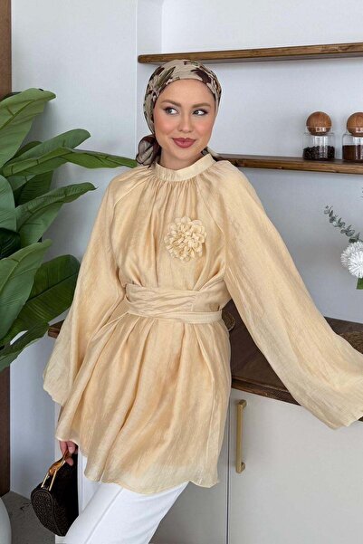 Hazamoda Hesna Balon Sleeve Tunic Yellow