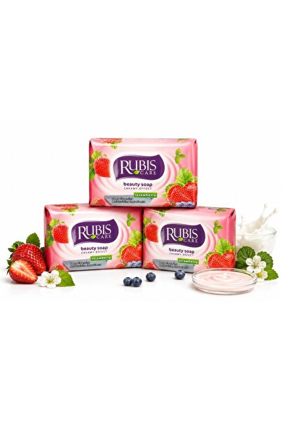 Rubis Set 3 săpunuri Care® Strawberry, 3 x 150 g – cu parfum dulce de căpșuni...