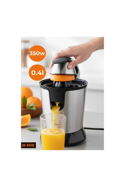 SOKANY Electric Citrus Juicer JE‑651E – 304 Stainless Steel, Dual Cones, 85W