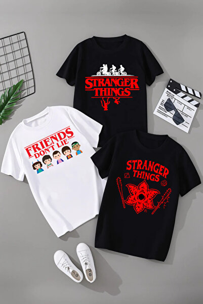 MAGORS STRANGER THINGS ŠAROVANA PAMUČNA MAJICA SA KRATKIM RUKAVIMA, PAKET OD ...