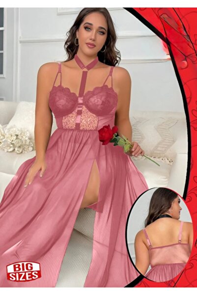 Nice Model قميص نوم طويل لانجري مودرن شيفون بيبي طدول طقم