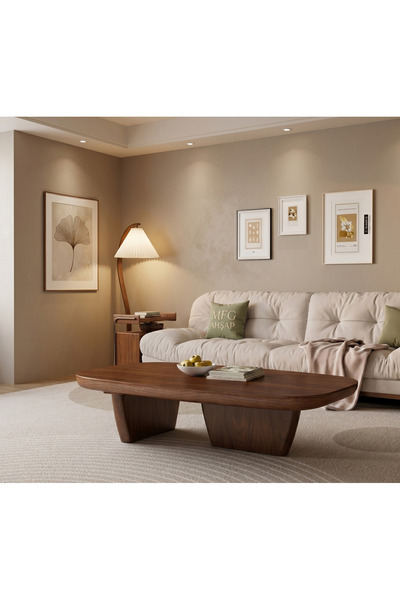 MFG AHŞAP Çok Amaçlı Orta Sehpa Doğal Ahşap 120x60