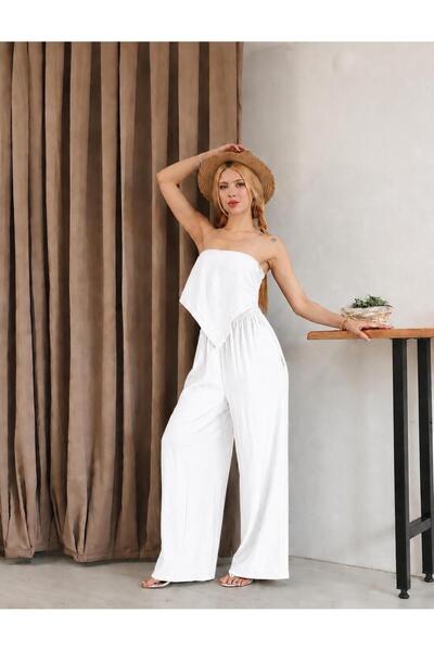 Moda Banuş White Bandana Detail Trousers