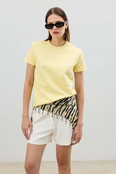 Antioch Sarı Basic Kadın T-Shirt