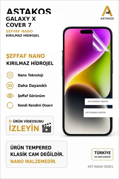 Astakos واقي شاشة هيدروجيل نانو شفاف غير قابل للكسر متوافق مع جهاز Galaxy X C...
