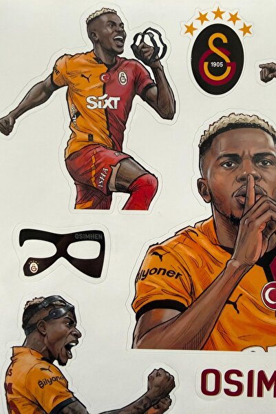 Galatasaray مجموعة ملصقات مرخصة من x Dekomus مكونة من 3 قطع "ماورو إيكاردي، ف...