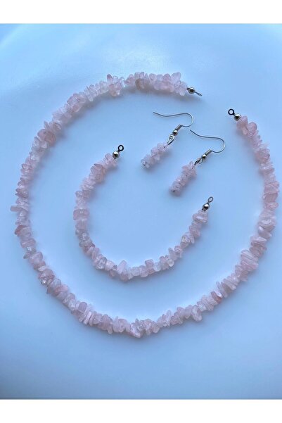 Zodyak Doğal Taş Pink Quartz Wrinkled Stone Natural Stone Set