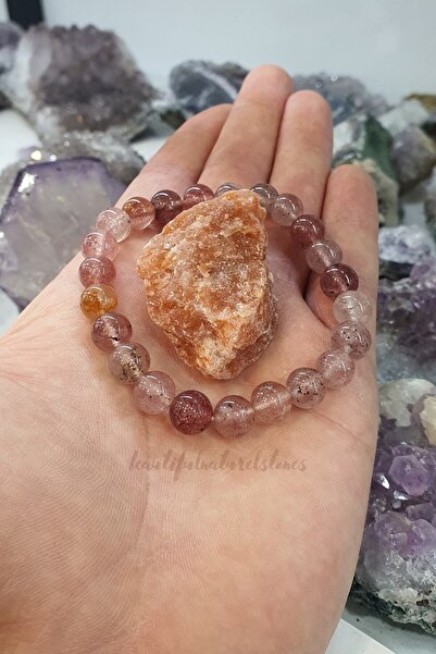 LADIN DOGALTAŞ Amethyst Natural Stone Bracelet Aa Quality 8 Mm (With Selesit ...