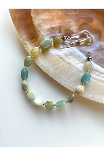 LADIN DOGALTAŞ Amazonite Tumbler Cut Natural Stone Bracelet