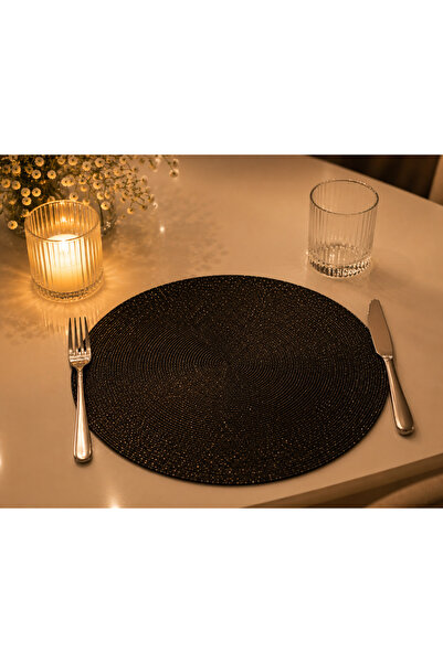 Bohem studio American Service Set of 6 Black Glitter