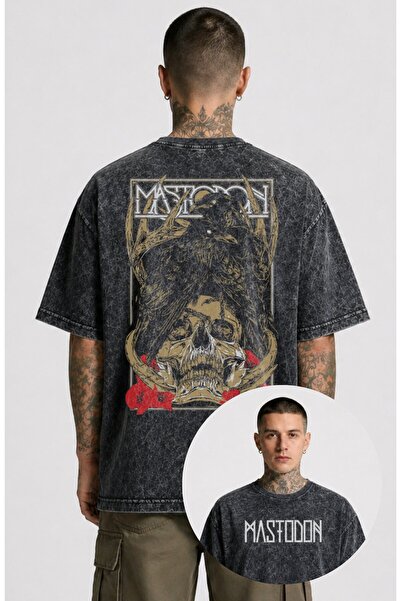 Fuddy Moda Unisex Oversize μπλουζάκι με στάμπα στην πλάτη του συγκροτήματος ρ...
