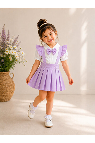leora kids store Kız çocuk bayramlık slopet setimiz(elbise gömlek papyon