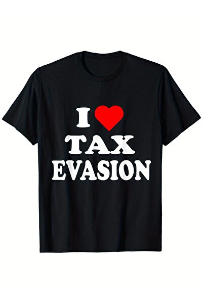 yiou trendy clothing تي شيرت رجالي ممتع بنمط قلب أحمر عليه عبارة "I Love Tax ...