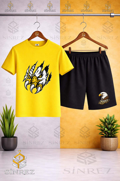 SİNREZ Tricou imprimat cu guler rotund pentru copii EAGLE IN THE PENCE - Set ...