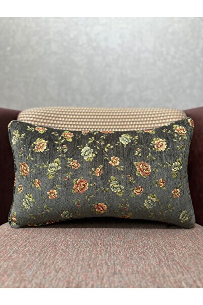 Fabricland Tapestry Woven Linen Rectangular Anthracite Color Piping Throw Pil...