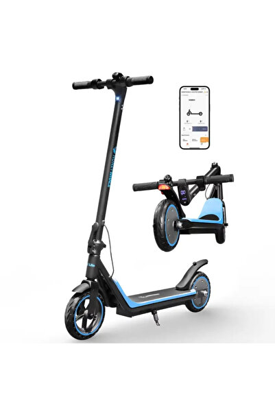 Amigo Trotinetă electrică albastră, pliabilă, cu lumini, motor de 500W, vitez...
