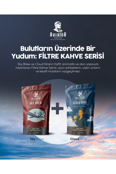 Aviator Coffee Filtre Kahve Serisi Özel Kahve Seti 2x500g - Sky Brew & Cloud ...