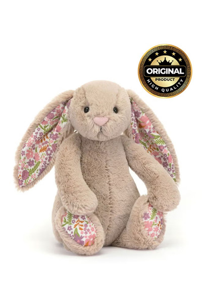Jellycat Blossom Beige Bunny 'Petal' Plush – Soft Stuffed Toy with Cordy Legs...