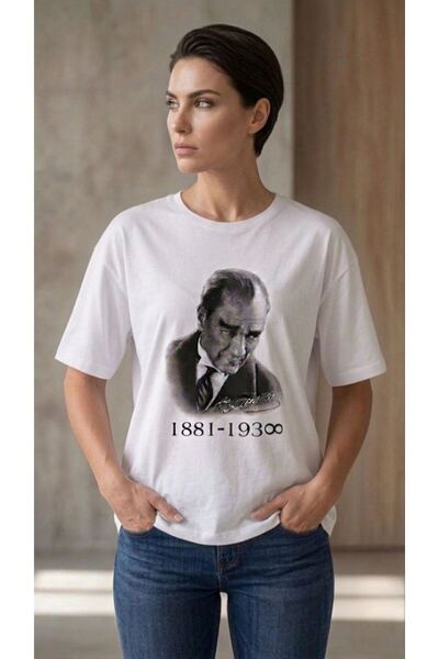 Generic Brand Women's Ataturk Printed T-Shirt Short Sleeve Crew Neck T-Shirt ...