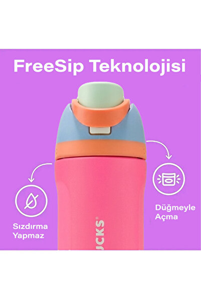 Starbucks Owala Pipetli Termos Özellikli Pembe Suluk Su Şişesi Limited Edition 710ml