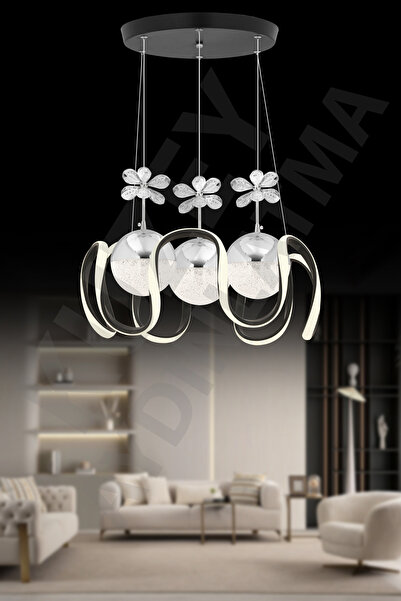 GYK LİGHT LİLA 3 TOPLU ÜÇ RENKLİ LED AVİZE KUMANDALI AYDINLATMA