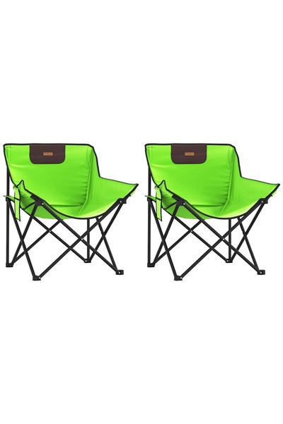 vidaxl Scaune de camping cu buzunar, pliabile, 2 buc., verde
