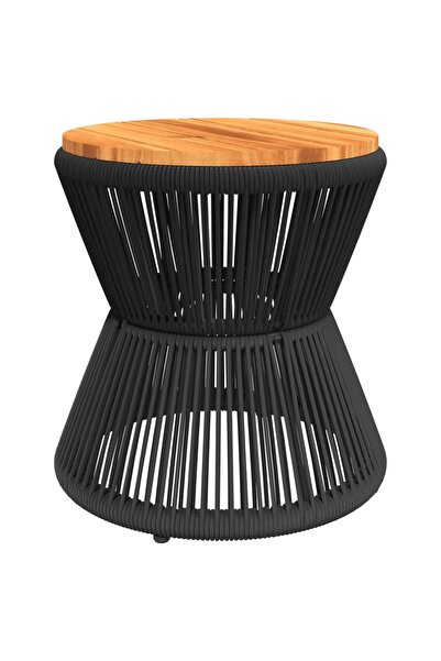 vidaxl Măsuță cafea bază din sârmă negru Ø 45x44 cm, lemn masiv acacia
