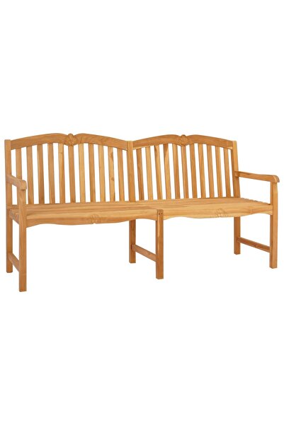 vidaxl Hand-carved wooden bench with flowers