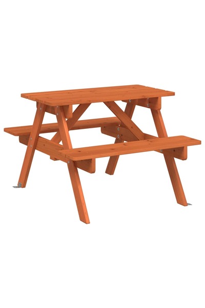 vidaxl Masă picnic pentru 4 copii, orificiu umbrelă, lemn masiv brad