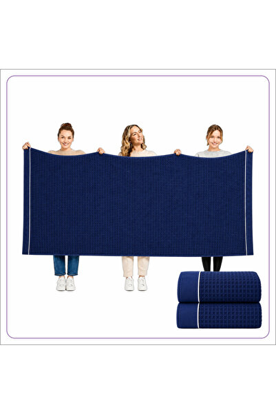 Donetella 2 Pcs Bath Sheet 90x180 cm – 310 GSM Waffle Microfiber, Soft, Absor...