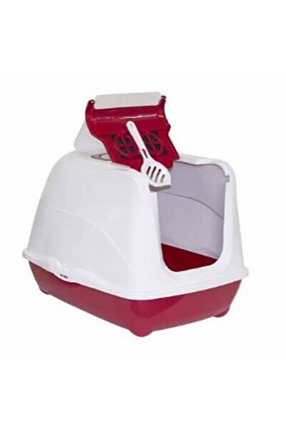 TakÇalıştır Flip Cat Kapalı Kedi Tuvaleti 50 Cm Kırmızı