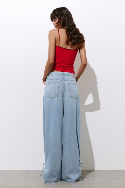 Pull & Bear İpli geniş paça jean