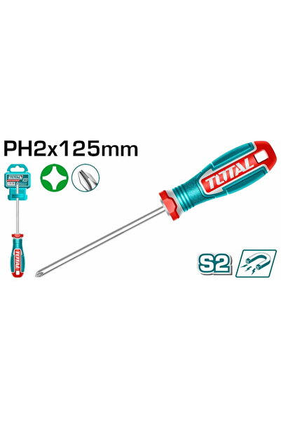 TOTAL - PHILLIPS SCREWDRIVER - PH2 - 6.0MM - 125MM - (INDUSTRIAL)