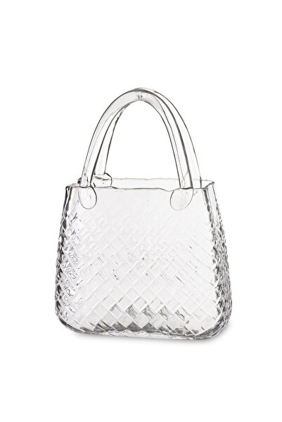 DecoDepot Transparent glass vase, handbag model, 28.5x21x10 cm