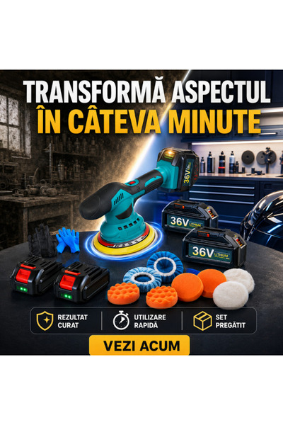 OEM Aparat Polish Auto cu 2 acumulatori 36V, fara fir, portabil (RO-V08) (Tre...
