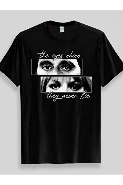 Blueno YO تي شيرت "They Never Lie" - طباعة فنية باللونين الأسود والأبيض، تي ش...