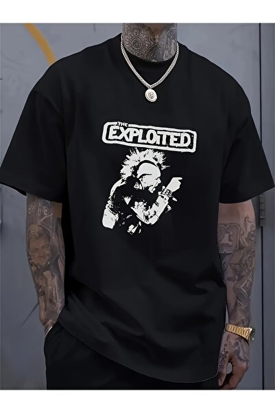 Chic Bloom تي شيرت رجالي صيفي كاجوال بطبعة "The Exploited" بنمط البانك روك