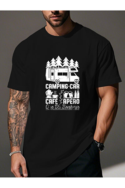 yiou trendy clothing تي شيرت مطوي بتصميم فرنسي مضحك