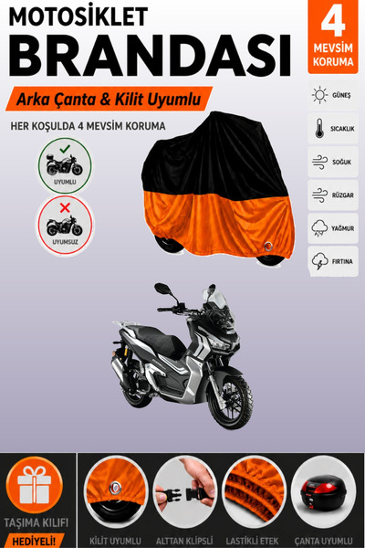 Cemku Double Black Top - Orange Bottom, Rear Bag Compatible Kuba Rubano 150 M...