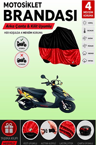 Cemku Double Black Top - Red Bottom, Rear Bag Compatible Honda Sxr 50 Motorcy...