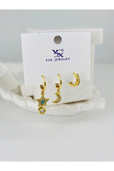 atastore2017 Zircon Stone Triple Combination Earrings