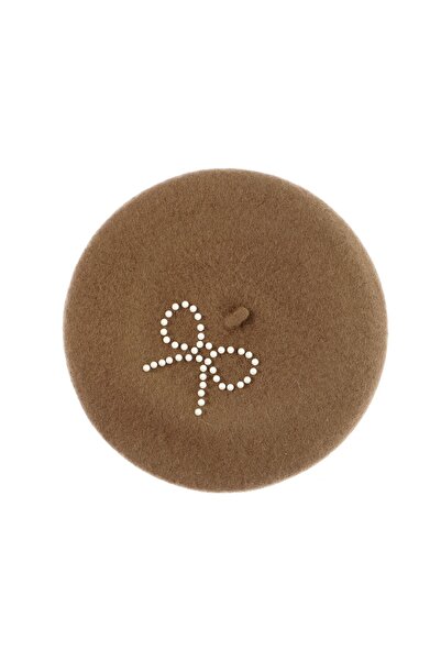ButicCochet Women's beret, wool, Buticcochet, pearl pattern, one size, Brown ...