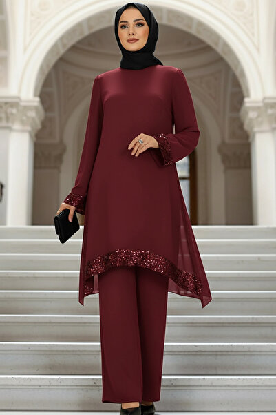 SUBU TASARIM Rochie de seară hijab mărime mare, pantaloni tunică, set 2 piese...