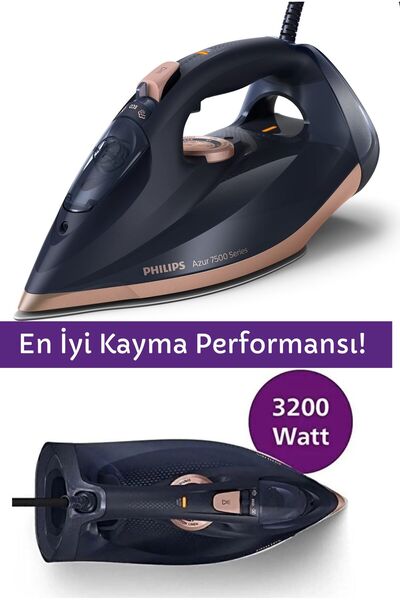 Philips Buharlı Ütü 3200 W 260 gr Şok Buhar 300 ml Hazneli SteamGlide Kaygan ...