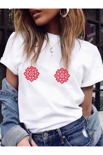WYOS Tricou alb - Mandala red