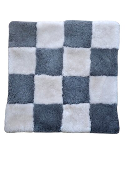 Ottoman Pouffe Genuine Real Leather Patchwork Design 2-Piece Throw Pillow Cus...