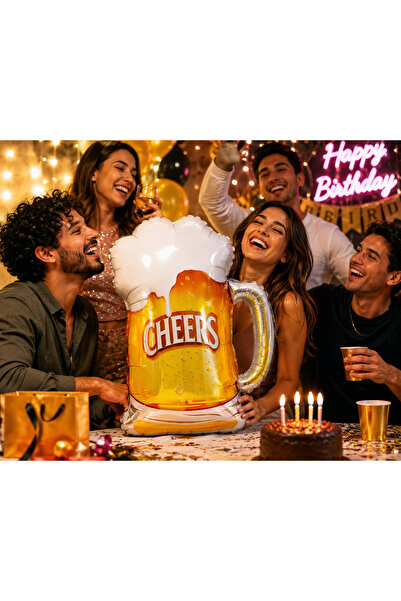 DODOMAR Foil Balloon Cheers Beer Glass 70X56 cm New Year Party Ornament Decor...