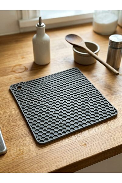 CKM Silicone Pot and Teapot Mat – Square Nihale Gray