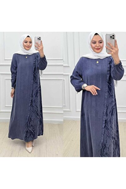 Marka All Silk Kupra Ruffle Detailed Hijab Dress